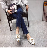 Summer Slippers for Women Luxury Shoes Mule Slippers Slip-on Loafer Slide Ladies Falts Pointed Toe Designer Shoes Fashion Pumps