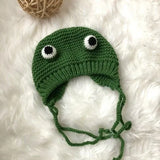 Winter Skullies Female Frog Hat Crochet Warm Knitted Hat Costume Beanie Hats Cap Women Gift Hat Photography Prop Party