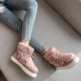 goosudu Sweet Women Wool Cow Suede Ankle Boots Female Big Size Snow Boots Dancing Casual Shoes Woman Newest Flats Platform Boots