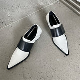 goosudu New Brand Women Pumps Fashion Low Round Heel Ladies Slingback Pointed Toe Slip On Oxford Shoes Casual Office Shoe