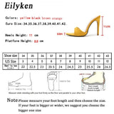 goosudu Fashion Women Slippers Sexy Pointed toe Strappy Mule High Heels Sandals Slides Party Shoes Woman Pumps Size 35-42