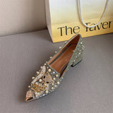 goosudu Pumps Women Shoes High Heels Loafers Slip on Luxury Mules Elegant Designer Shoes Slip on Pointed Toe Fashion Ladies Oxford Style