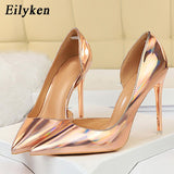 goosudu New Fashion Patent Leather Office Pumps High Heels Shoes Women Sexy Pointed toe Shallow Party Wedding Shoes