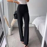 Goosudu High Waisted Casual White Trousers Women Brown Stright Pants Office Lady Korean Style Women Pantalones De Mujer