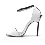 Black And White Bow Knot Sandals Metal Heel Open Toe Runway Shoes Sandals For Women Stilettos High Heel Wedding Shoes On Heels