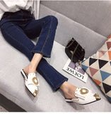 Summer Slippers for Women Luxury Shoes Mule Slippers Slip-on Loafer Slide Ladies Falts Pointed Toe Designer Shoes Fashion Pumps