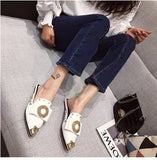 Summer Slippers for Women Luxury Shoes Mule Slippers Slip-on Loafer Slide Ladies Falts Pointed Toe Designer Shoes Fashion Pumps