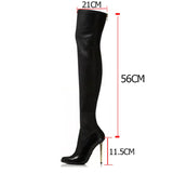 goosudu  Women Over The Knee Boots Female Zip Sexy Black Long Boots Woman Thin Heel Ladies Pointed Toe Party Boots Women's Autumn Shoes