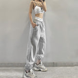 Aieru Drawstring Sweatpants Print Loose Casual Jogger Pants Women Fashion High Waist Comfort Athleisure Gym Running Harem Pant