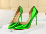 goosudu New Fashion Patent Leather Office Pumps High Heels Shoes Women Sexy Pointed toe Shallow Party Wedding Shoes