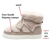 goosudu Sweet Women Wool Cow Suede Ankle Boots Female Big Size Snow Boots Dancing Casual Shoes Woman Newest Flats Platform Boots