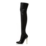 goosudu  Women Over The Knee Boots Female Zip Sexy Black Long Boots Woman Thin Heel Ladies Pointed Toe Party Boots Women's Autumn Shoes