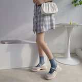 goosudu Retro Mary Janes Leather Pumps Med Heel Square Toe Buckle Sandals Summer Autumn Fashion Women Shoes Heels 4 cm