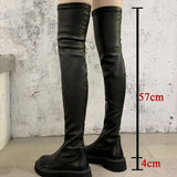 goosudu Brand Design Skidproof Sole Cosy Chunky Heels Fashion Stylish Leisure Cool Add Fur Winter Over The Knee High Boots Shoes Women