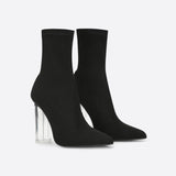 Women Crystal Thick Heel Boots