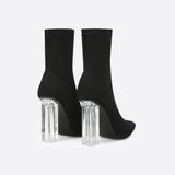 Women Crystal Thick Heel Boots