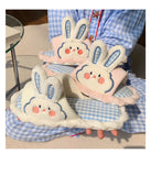 Female Spring and Summer Cute Girl Heart Rabbit Linen Sandals Student Home Bedroom Four Seasons Mute Cotton Linen Women Slipper