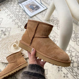 Women Australia Boots Designer Ultra Mini Platform Boot Chestnut Slippers Winter Warm Fur Cow Leather Wool Suede Snow Boots