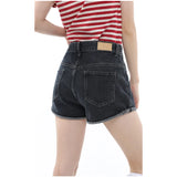 Women's Straight Shorts Jeans Black Hot Pants High Waist Europe America Street Summer Vintage Chic Design Denim Minipants Shorts