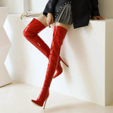 goosudu Sexy Over The Knee Boots Women High Heels Shoes Soft Leather Autumn Winter Knight Boots Oversized