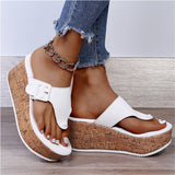 Women Summer Flip Flops Shoes Female Wedge Platform Sandal  Ladies 7.5cm Thick Bottom Casual Slippers Shoe Black Pink