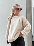 Striped Sweater Women Pullover O-neck Knitted Autumn Winter Loose Soft Sweaters Female Elegant All-match Casual Jumper