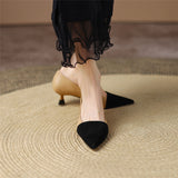 Pumps Shoes Women Mid Heel Fashion Sexy Spring Sheepskin Pointed Toe Thin Heel Office Party Black Handmade Shoe Big Size 42