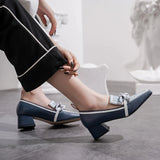 Shoes for Women Heels Slip-On Ladies Pumps Vintage High Heel Shoes Plus Size Zapatos De Mujer Tendencia  Chaussure Femme