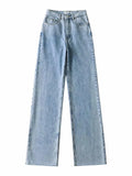 Straight Jeans Women High Waist Streetwear Light Blue Boyfriend Denim Pants Ladies Wide Leg White Jeans For Women