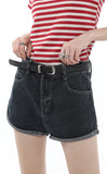 Women's Straight Shorts Jeans Black Hot Pants High Waist Europe America Street Summer Vintage Chic Design Denim Minipants Shorts