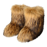 Winter Shoe Women's Winter Fluffy Faux Fox Fur Boots Woman Plush Warm Snow Boots Luxury Footwear Girls' Furry Fur Bottes Fashion