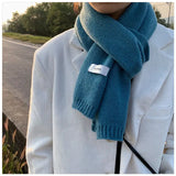 Winter Warm Knitted Scarves  Long Size Thickened Women Scarf Korean Casual Outdoors Thermal Men's Black Scarf Christmas Gifts