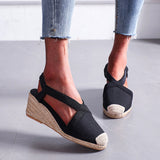 Summer Women High Wedge Heels Espadrille Soled Sandals Slippers Shoes Female Bowknot Gladiator Slingback Sandals Slippers Shoes