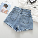 S-5XL Women Denim Shorts Summer Solid Color Casual Short Pants Hotgirls Beach Style Jean Pants Female