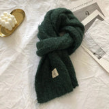 Fashion Pure Color Winter Warm Kniited Scarf for Women Korean Style  Neckercheif Girls Skinny Cashmere Scarfs For Women