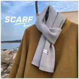 Winter Warm Knitted Scarves  Long Size Thickened Women Scarf Korean Casual Outdoors Thermal Men's Black Scarf Christmas Gifts