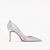 goosudu New Super Pointed Pumps Women's Thin Heels Black Silver Sequins Sexy Fashion Single Shoes