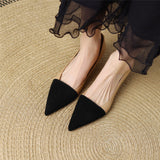 Pumps Shoes Women Mid Heel Fashion Sexy Spring Sheepskin Pointed Toe Thin Heel Office Party Black Handmade Shoe Big Size 42