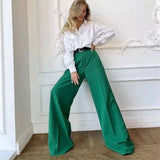 High waist shows thin loose wide leg pants sex  y2k  Casual  streetwear  Straight  Summer   women