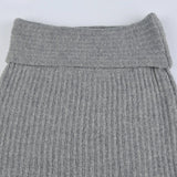 Autumn Winter Knit Skirt Fashion Street Style Low Rise Straight Long Skirts for Women y2k Harajuku Outfits Vintage Lady