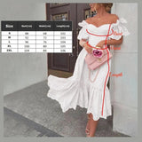 Vacation Prom Dresses For Women Sexy One-shoulder Polka Dot Short Trumpet Sleeve Mermaid Skirt Solid Women's Maxi Dress Vestidos