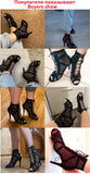 Women's High Top Dance Shoes Black Ballroom Boots Salsa Tango Shoes Girl Fashion Party Mesh Cutout High Heel Sandals Summer