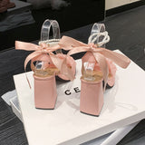 goosudu Platform Mary Janes Women Lolita Shoes High Heels Party Shoes  Summer Sandals New Brand Chunky Pearl Pumps Ladies Zapatos