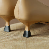 Pumps Shoes Women Mid Heel Fashion Sexy Spring Sheepskin Pointed Toe Thin Heel Office Party Black Handmade Shoe Big Size 42