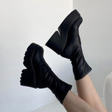 Goth Gothic Chunky Platform Ankle Boots Women Autumn Patent Leather Motorcycle Boots Woman Plus Size 43 Thick Bottom Shoes