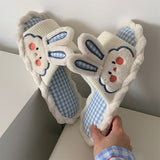 Female Spring and Summer Cute Girl Heart Rabbit Linen Sandals Student Home Bedroom Four Seasons Mute Cotton Linen Women Slipper