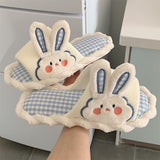 Female Spring and Summer Cute Girl Heart Rabbit Linen Sandals Student Home Bedroom Four Seasons Mute Cotton Linen Women Slipper