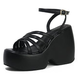 Big Size 43 Summer Fashion Women Sandals Platform Gothic Wedges High Heels INS Hot Ladies Trendy Cool Punk Shoes For Woman