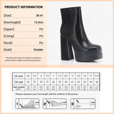 goosudu New Ankle Boots Women Quality Platform Boots Female Fashion Short Boot Black Chunky High Heel Women Shoes Big Size 41