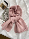 Winter Warm Knitted Scarves  Long Size Thickened Women Scarf Korean Casual Outdoors Thermal Men's Black Scarf Christmas Gifts